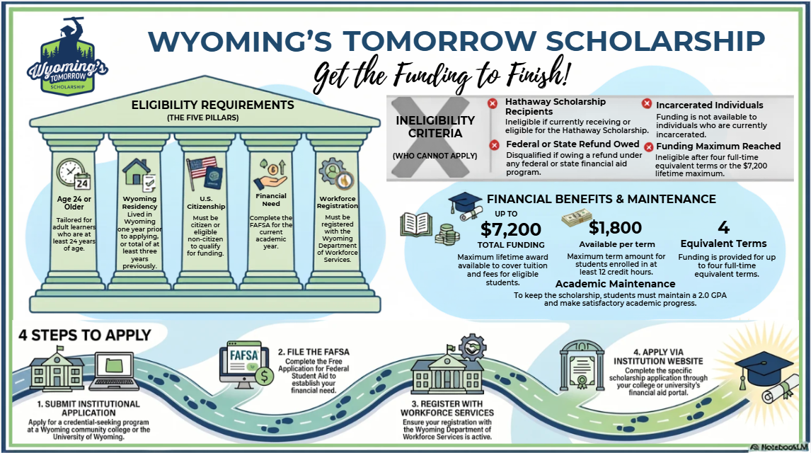 Infographic on funding, eligibility requirements, and steps to apply.